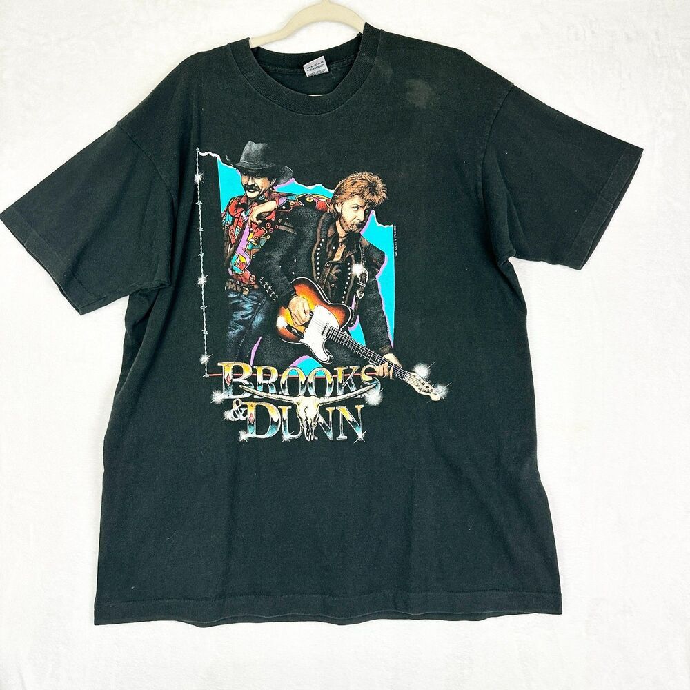 Vintage Brooks & Dunn Trail Drive 92 Concert Tour Tee Size XL Single Stitch
